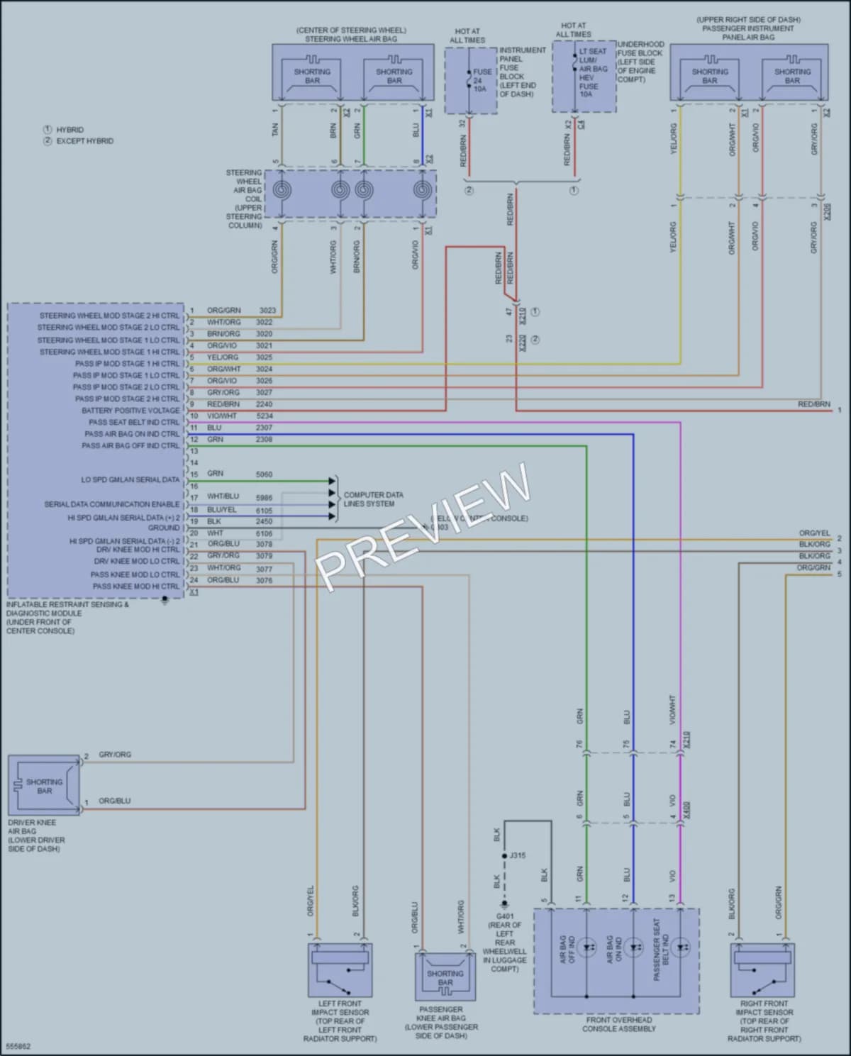 2017 Chevrolet Malibu Supplemental Restraints wiring diagram preview