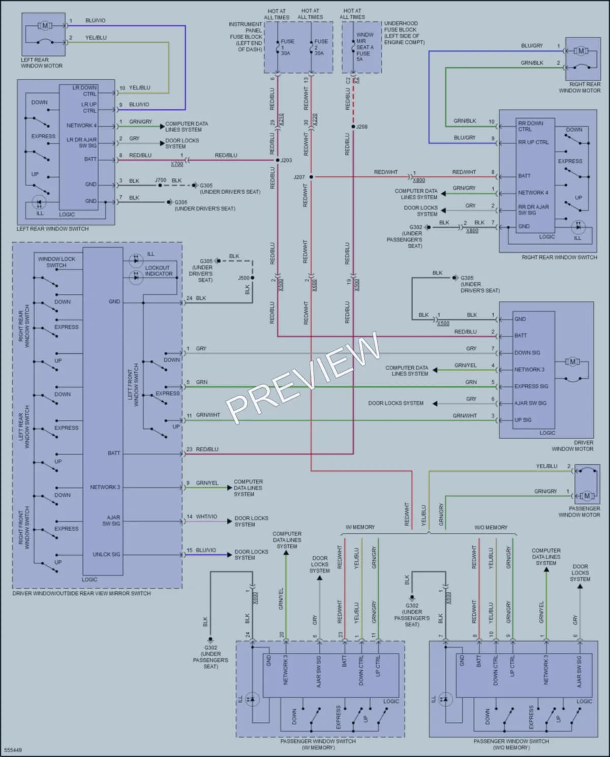 2017 Chevrolet MalibuHybrid Power Windows wiring diagram preview
