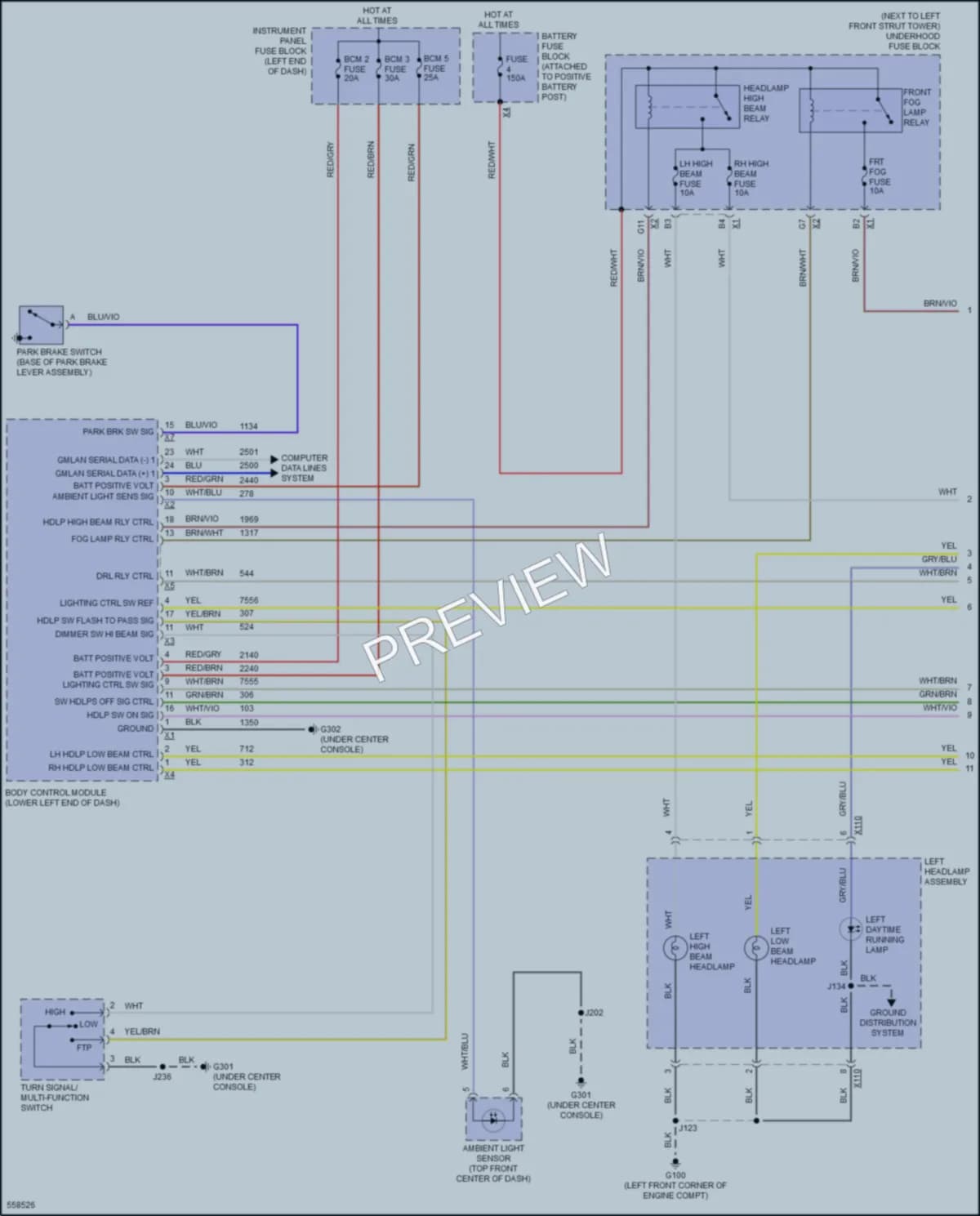 2017 Chevrolet Sonic Headlights wiring diagram preview
