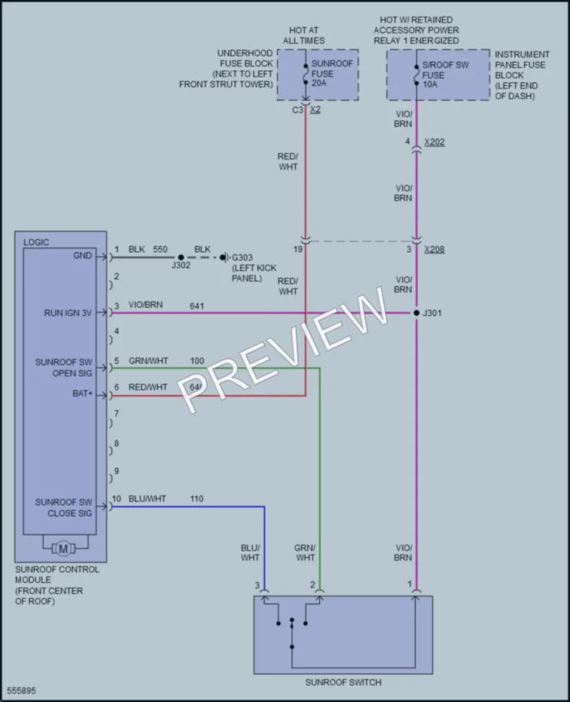 2017 Chevrolet Sonic Power Top Sunroof wiring diagram preview