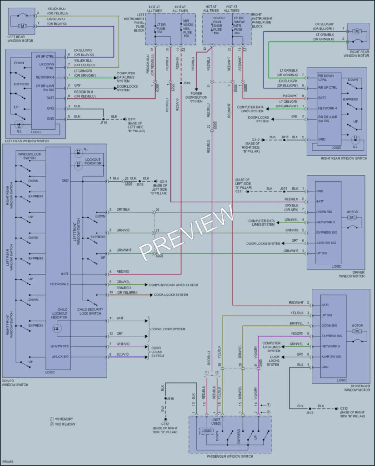 2017 Chevrolet Suburban Power Windows wiring diagram preview