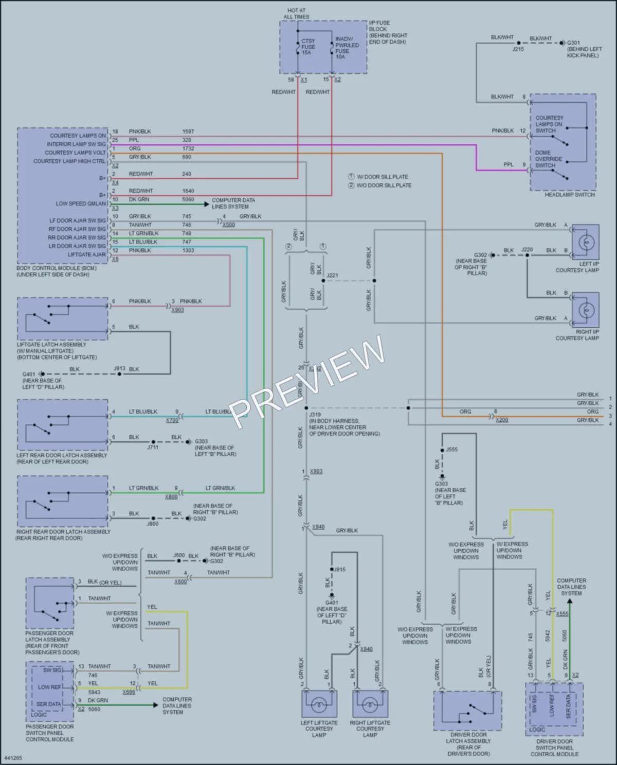 2017 Chevrolet Traverse Interior Lights wiring diagram preview