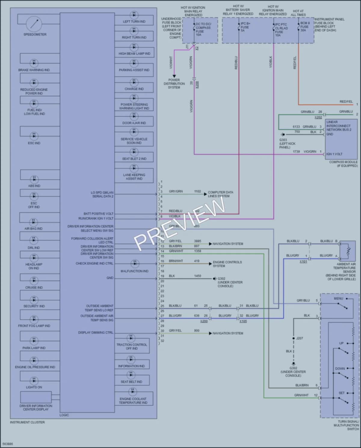 2017 Chevrolet Trax Instrument Cluster wiring diagram preview