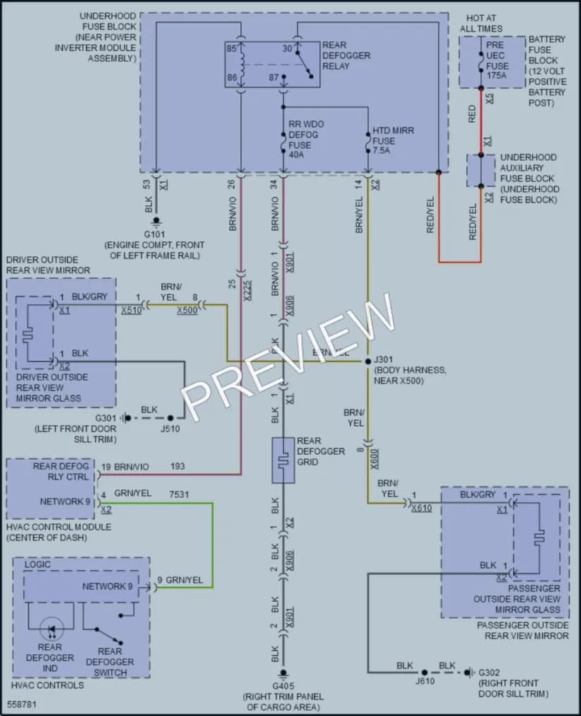 2017 Chevrolet Volt Defoggers wiring diagram preview