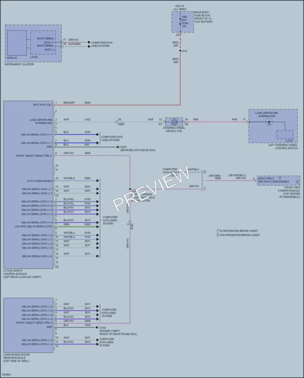 2017 Chevrolet Volt Instrument Cluster wiring diagram preview