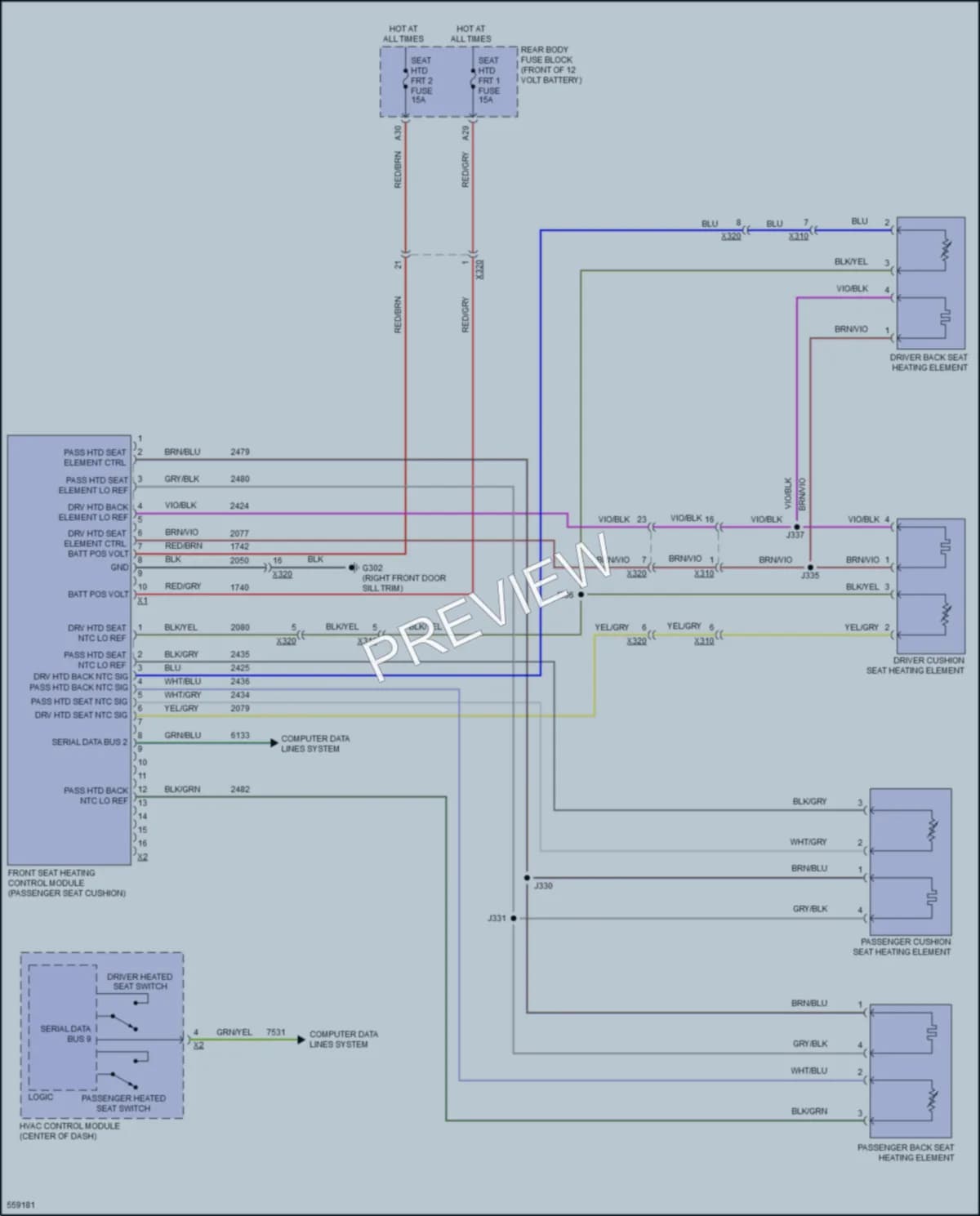 2017 Chevrolet Volt Power Seats wiring diagram preview