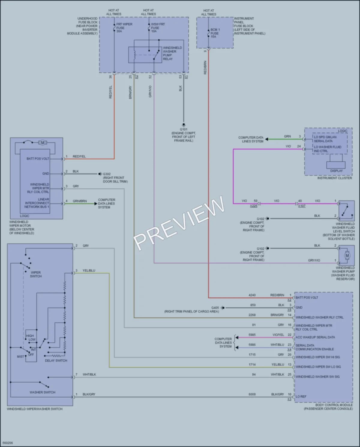2017 Chevrolet Volt Wiper Washer wiring diagram preview