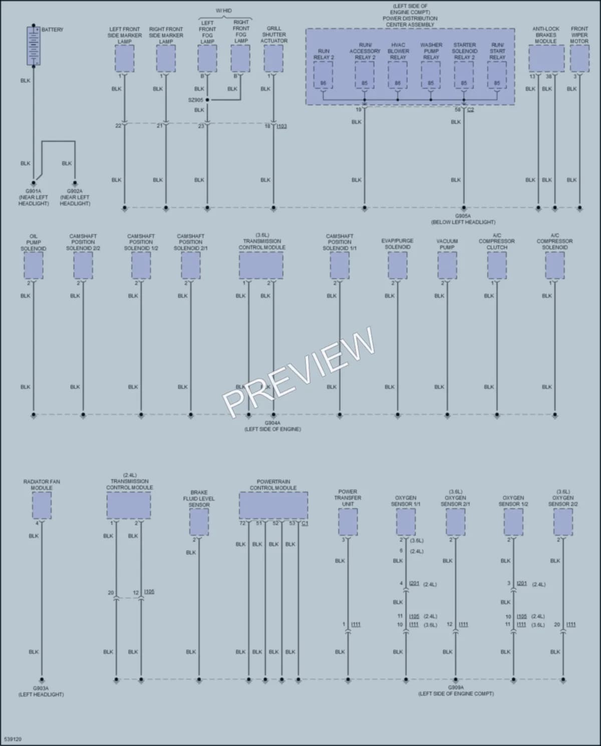 2017 Chrysler 200 Ground Distribution wiring diagram preview