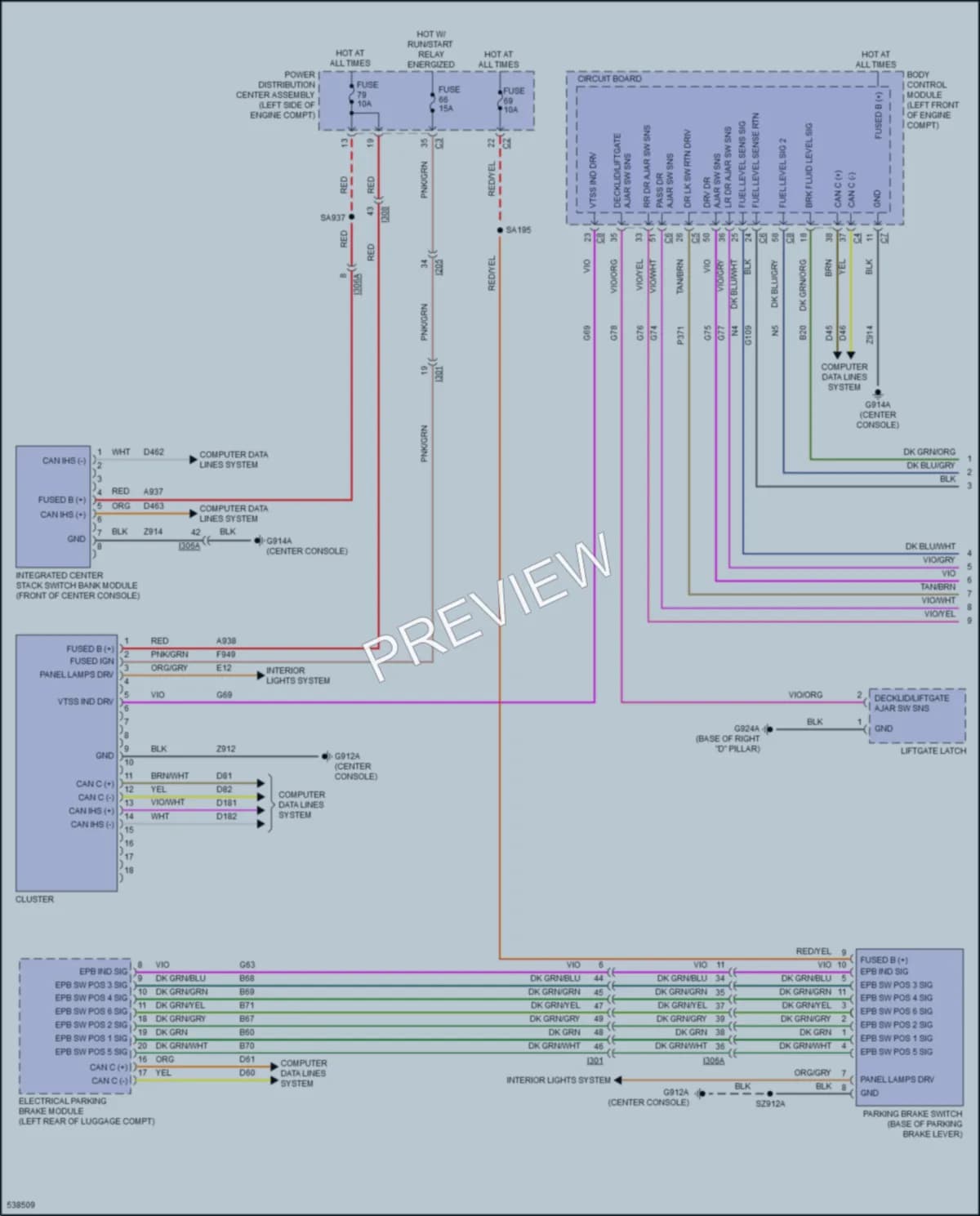 2017 Chrysler 200 Instrument Cluster wiring diagram preview