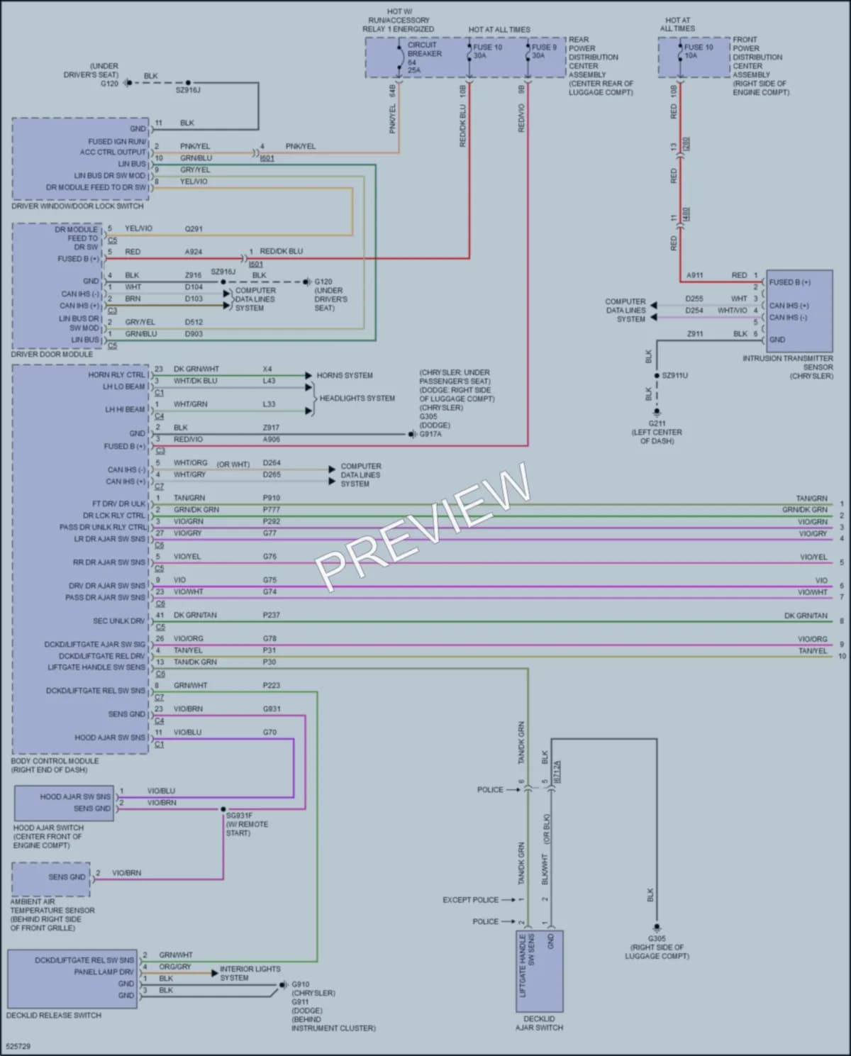 2017 Chrysler 300 Anti Theft wiring diagram preview