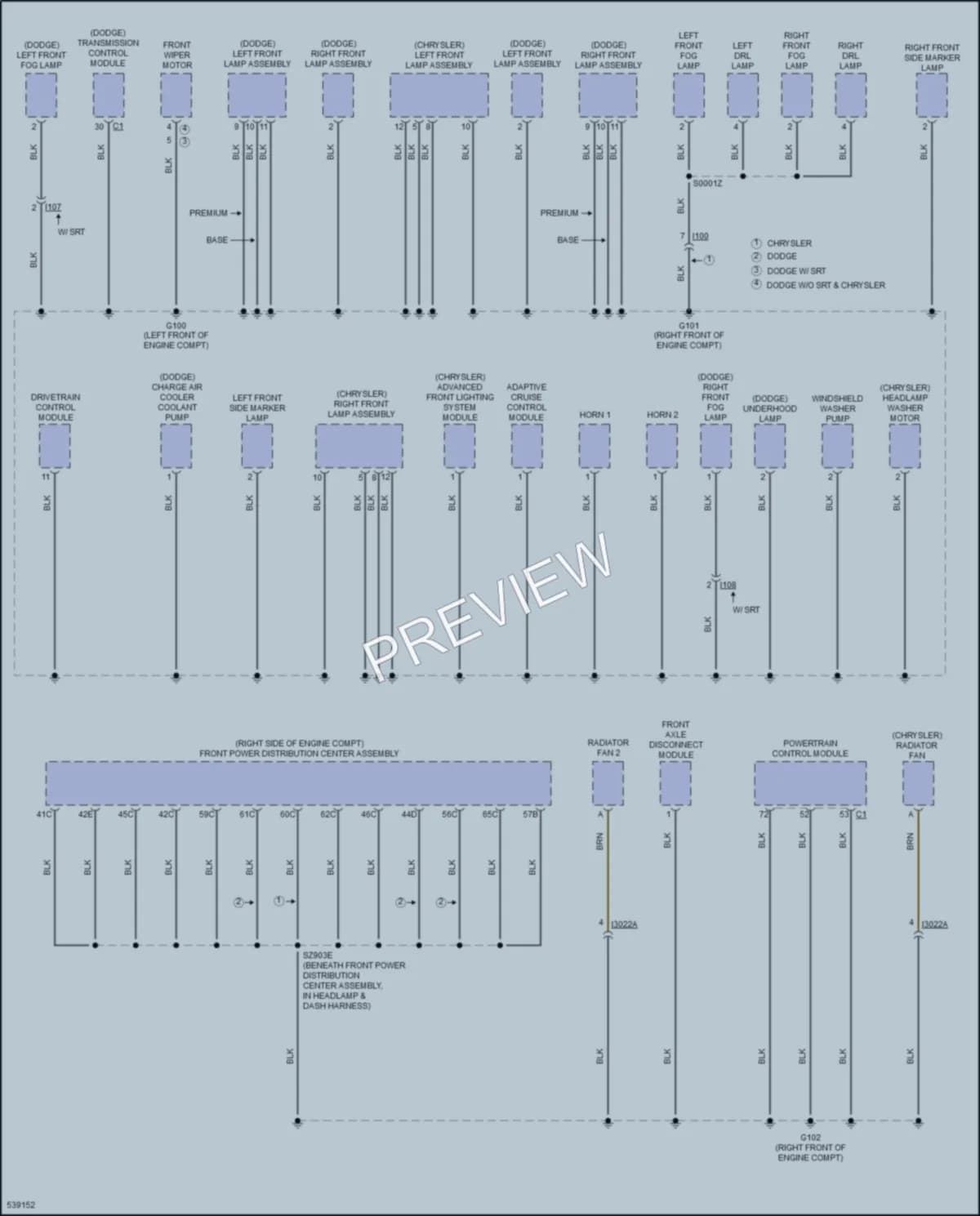 2017 Chrysler 300 Ground Distribution wiring diagram preview