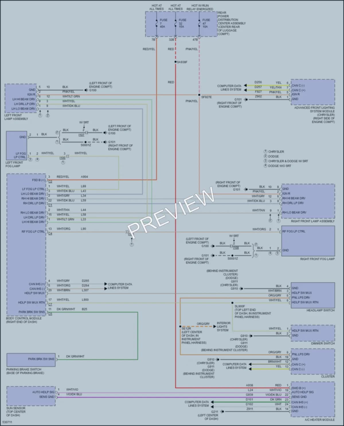 2017 Chrysler 300 Headlights wiring diagram preview