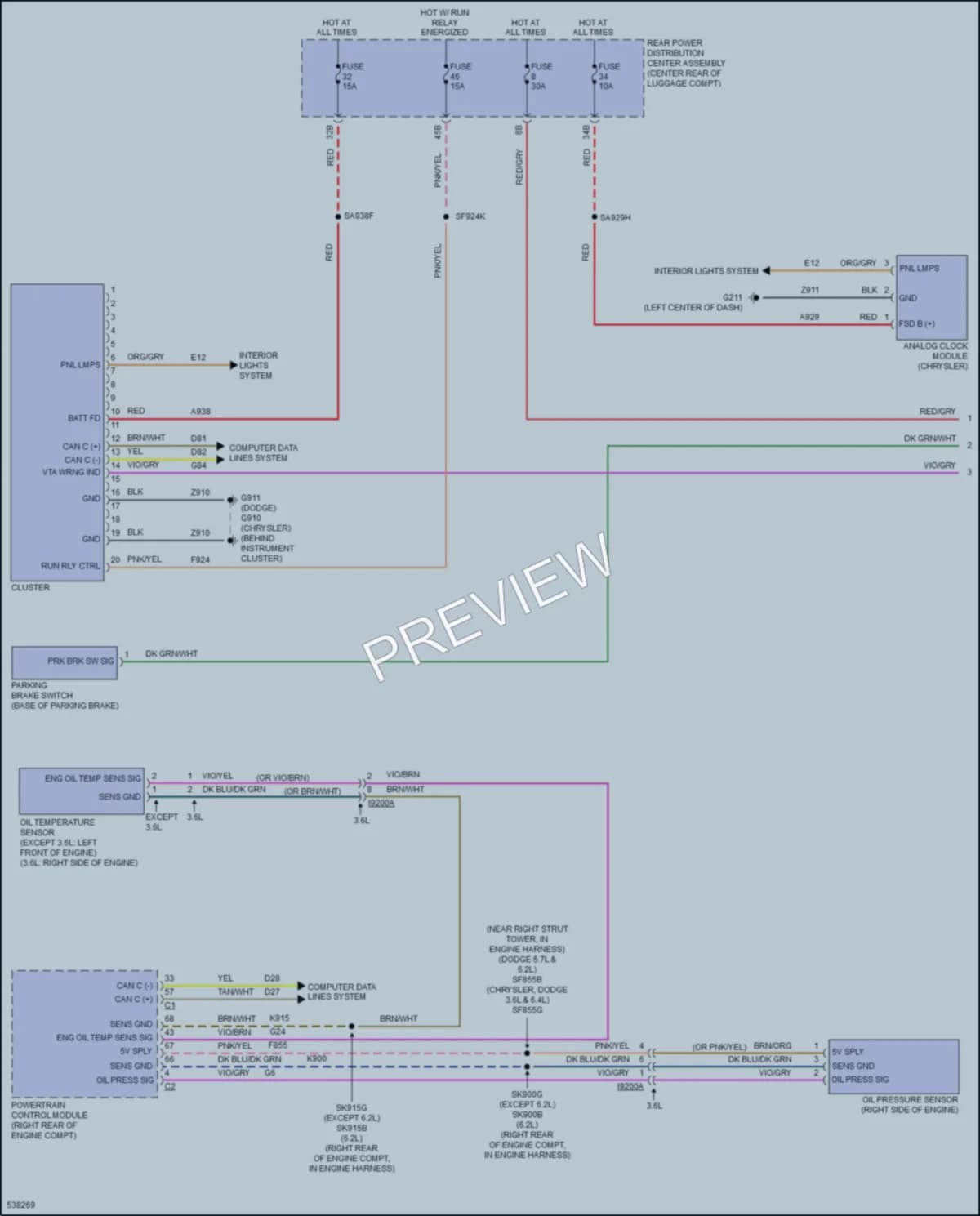 2017 Chrysler 300 Instrument Cluster wiring diagram preview