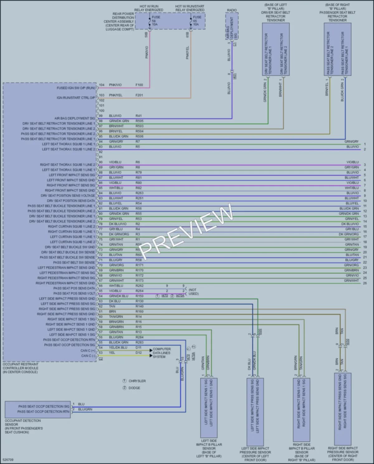2017 Chrysler 300 Supplemental Restraints wiring diagram preview