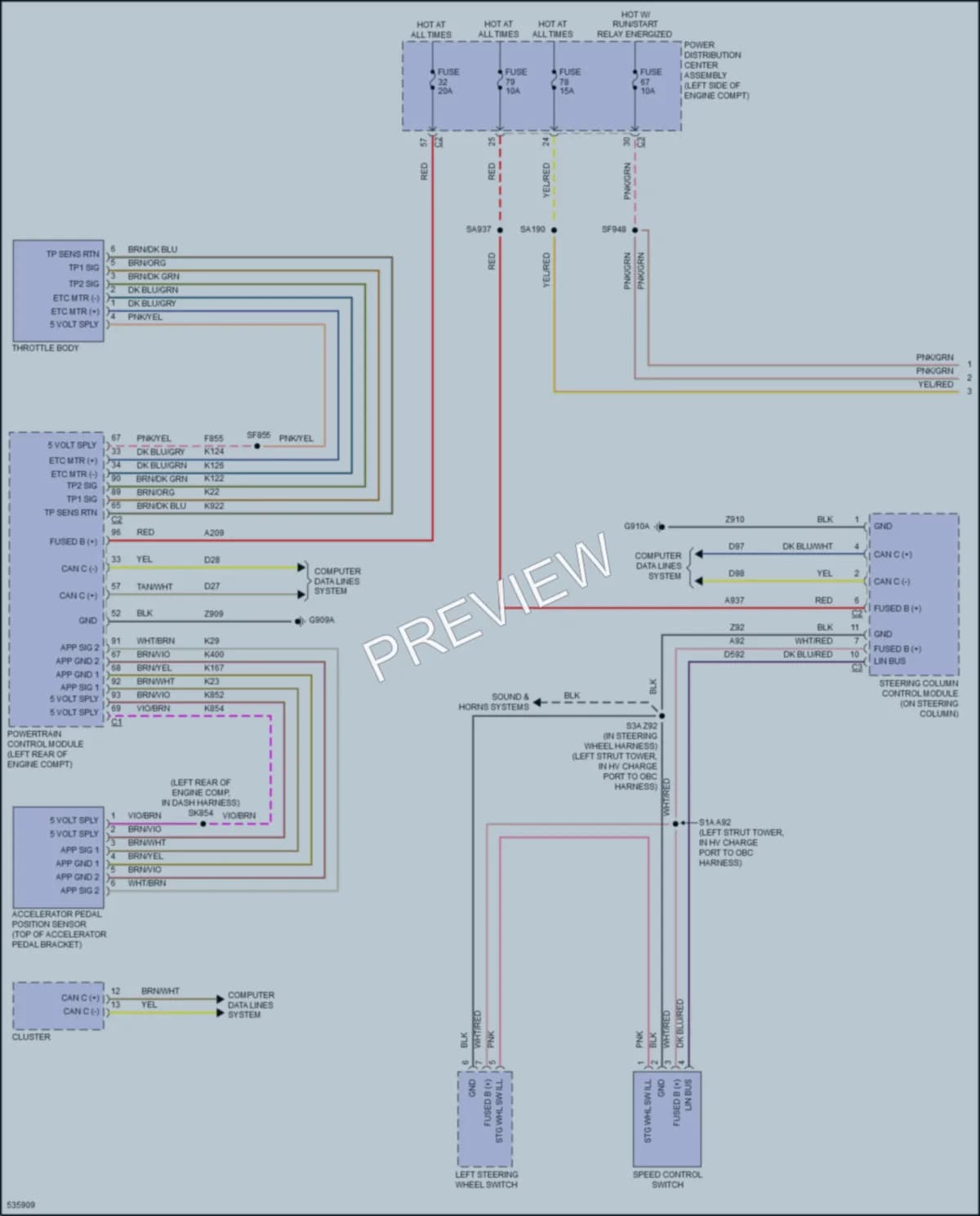 2017 Chrysler PacificaHybrid Cruise Control wiring diagram preview