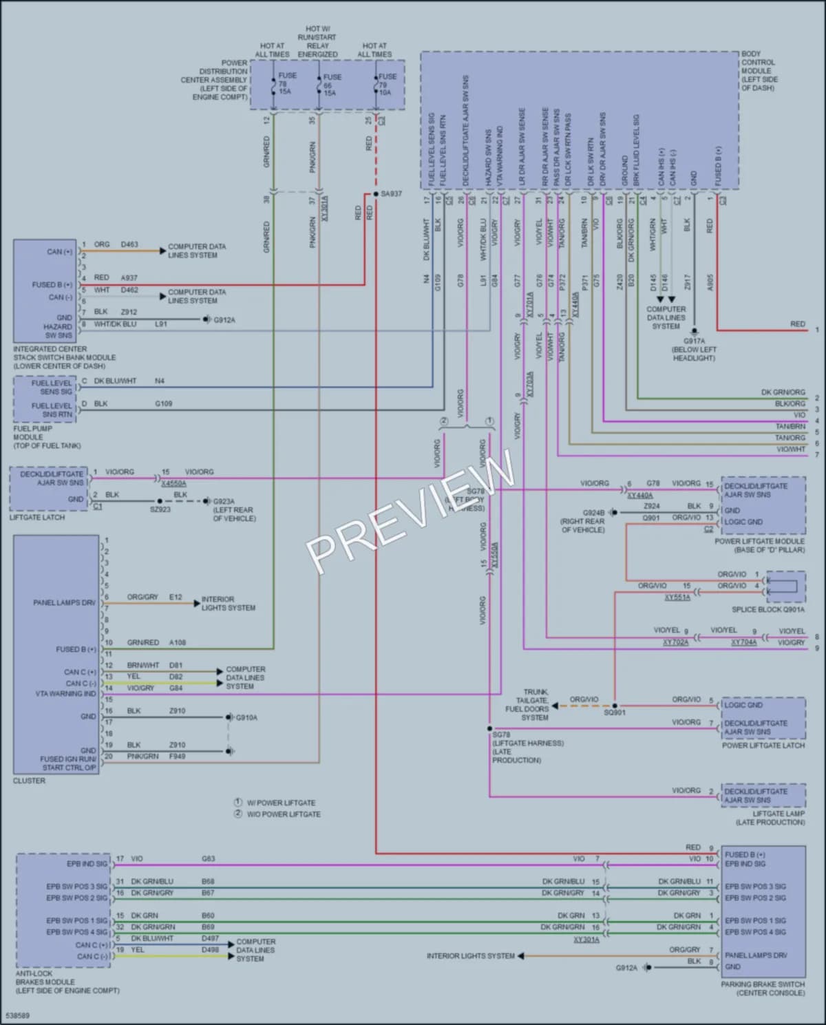 2017 Chrysler PacificaHybrid Instrument Cluster wiring diagram preview