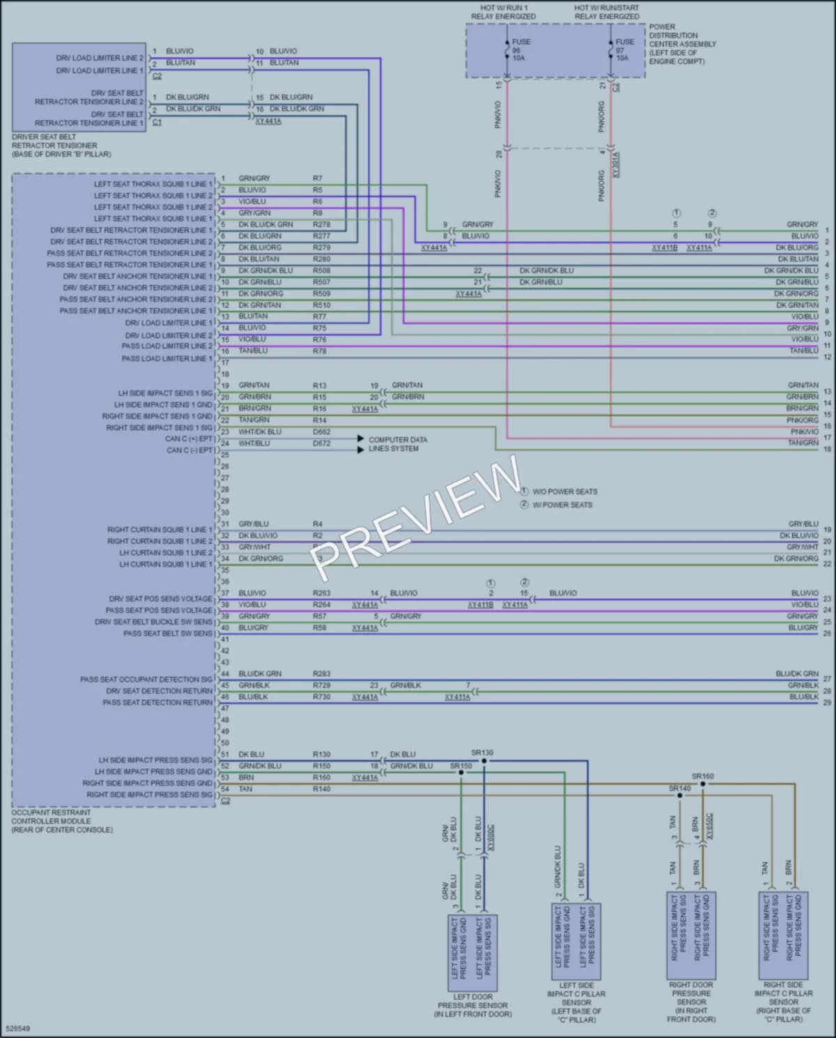 2017 Chrysler PacificaHybrid Supplemental Restraints wiring diagram preview