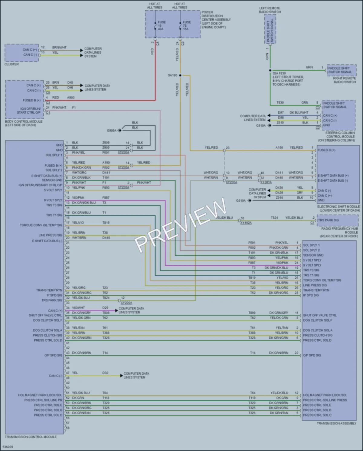 2017 Chrysler PacificaHybrid Transmission wiring diagram preview