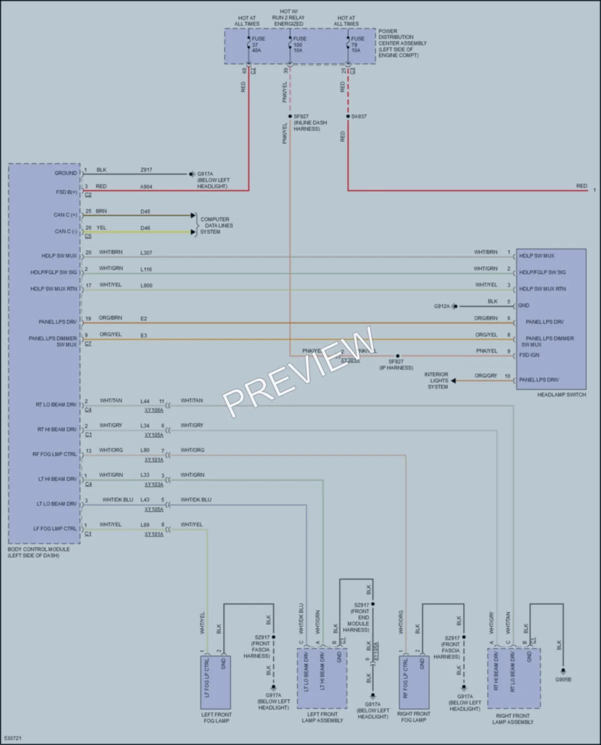 2017 Chrysler PacificaNew Headlights wiring diagram preview