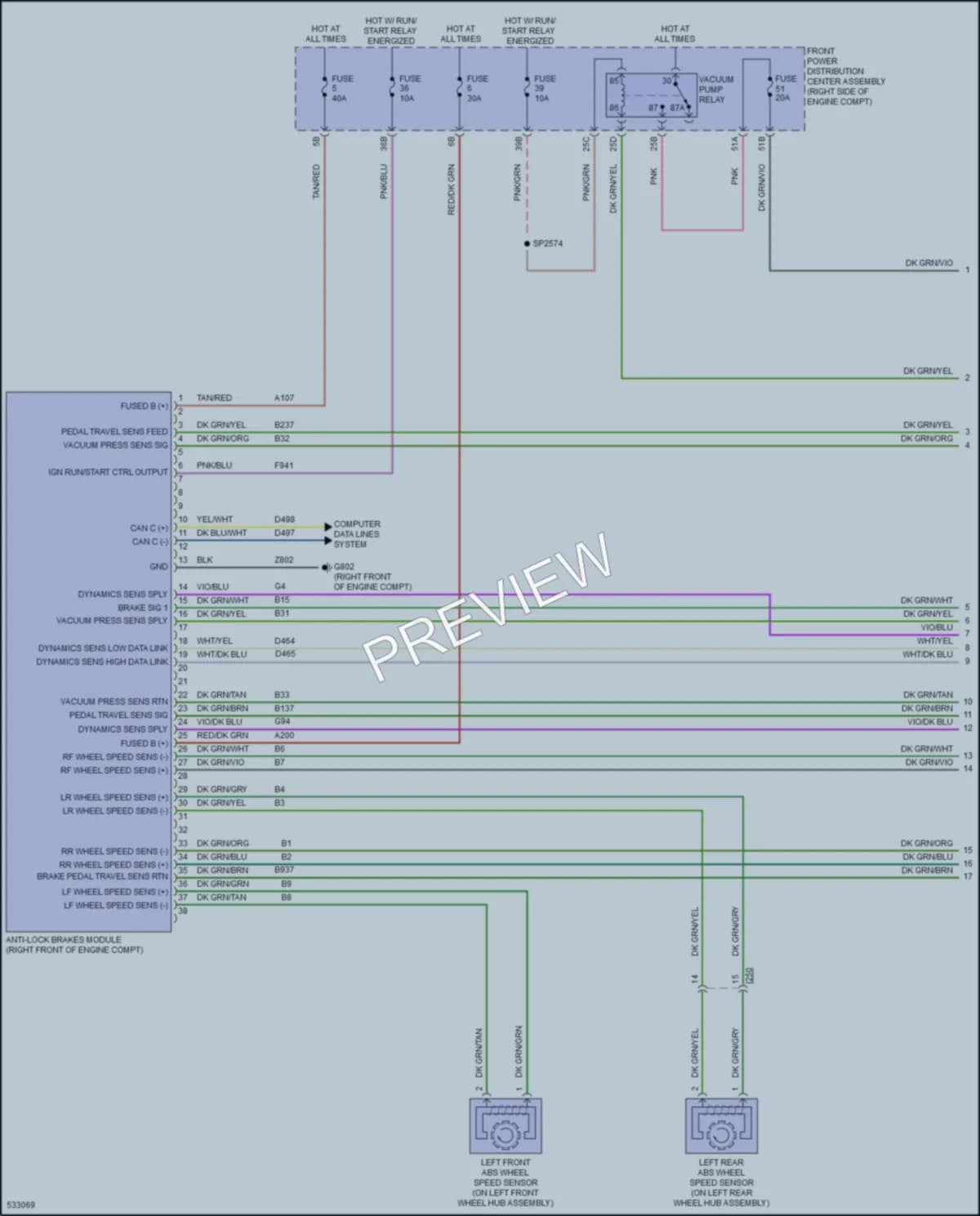 2017 Dodge Challenger Anti Lock Brakes wiring diagram preview