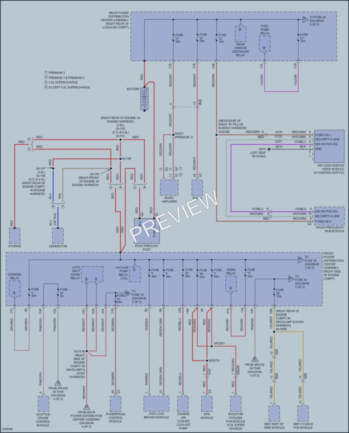 2017 Dodge Challenger Power Distribution wiring diagram preview