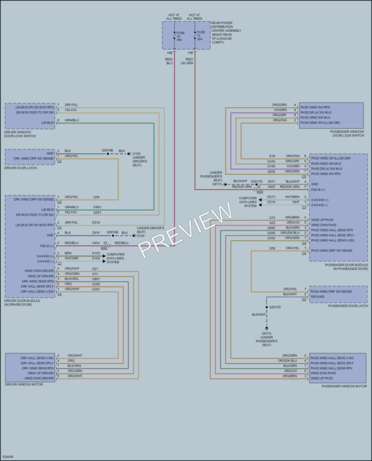 2017 Dodge Challenger Power Windows wiring diagram preview
