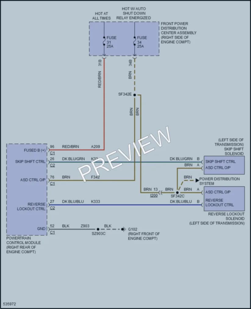 2017 Dodge Challenger Shift Interlock wiring diagram preview