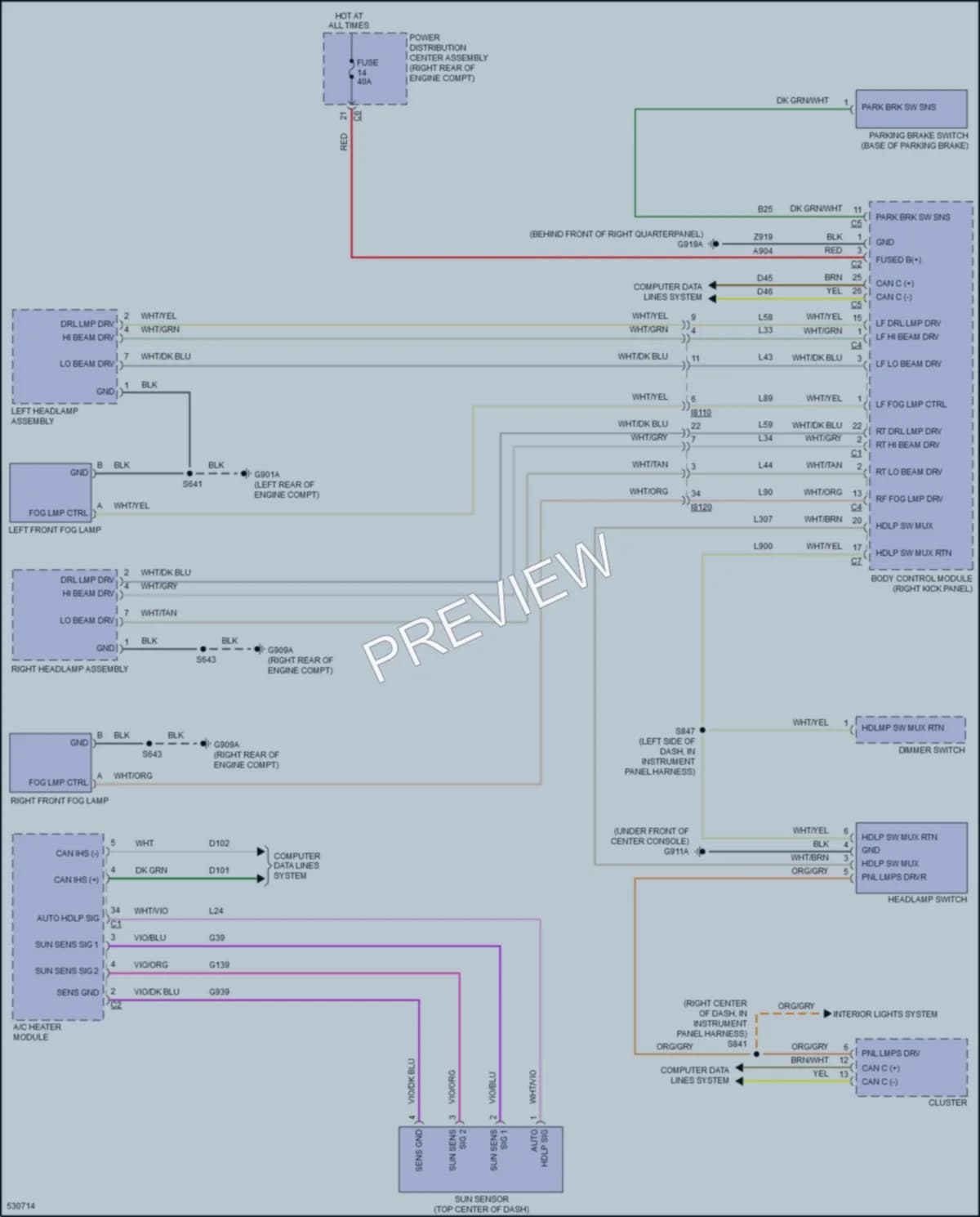 2017 Dodge Durango Headlights wiring diagram preview