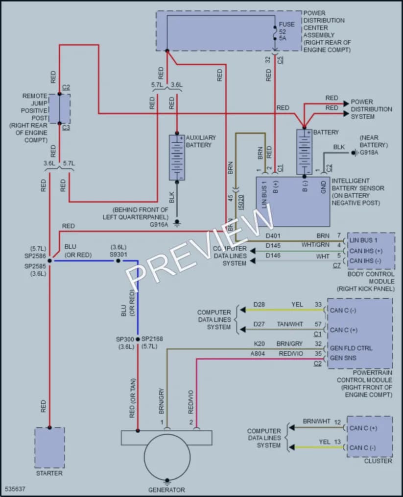 2017 Dodge Durango Starting Charging wiring diagram preview