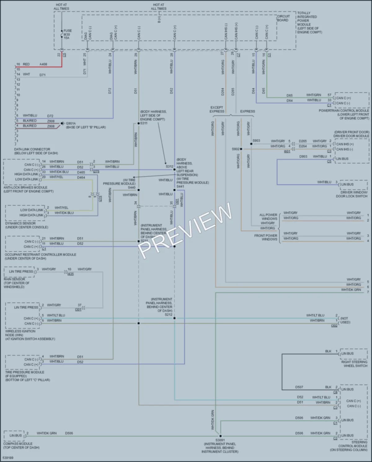 2017 Dodge GrandCaravan Computer Data Lines wiring diagram preview
