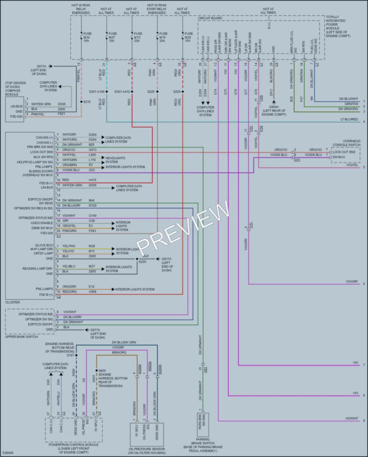 2017 Dodge GrandCaravan Instrument Cluster wiring diagram preview