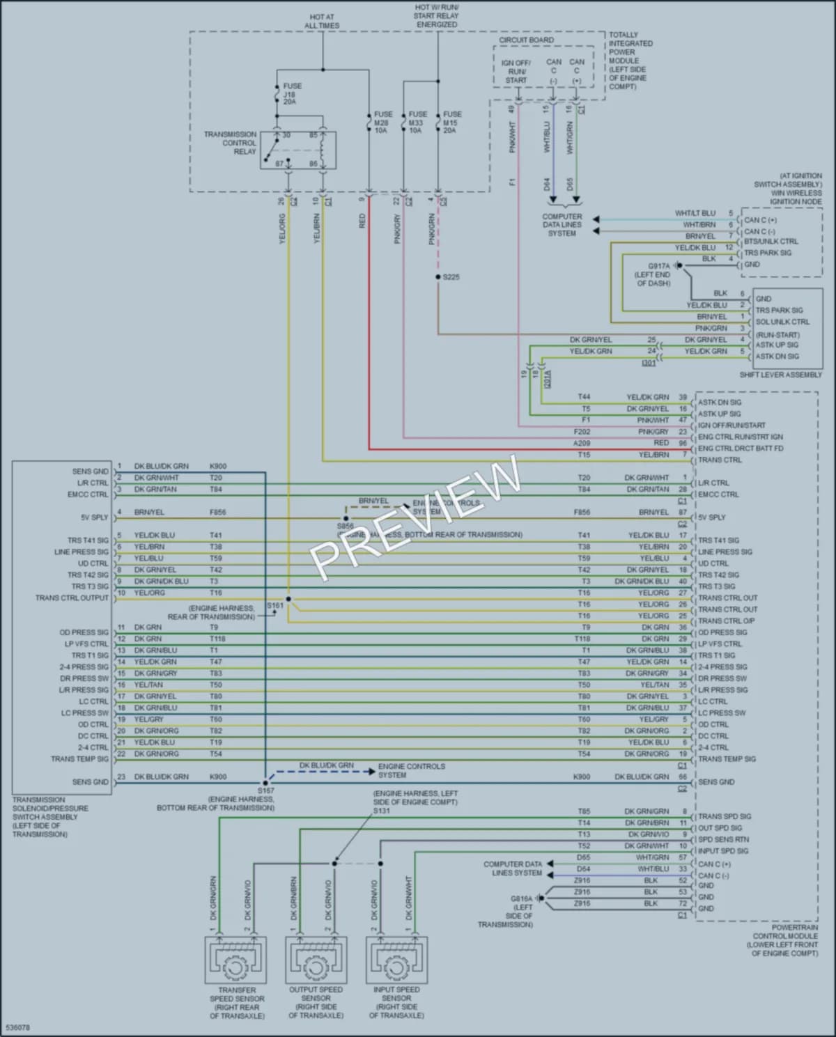 2017 Dodge GrandCaravan Transmission wiring diagram preview
