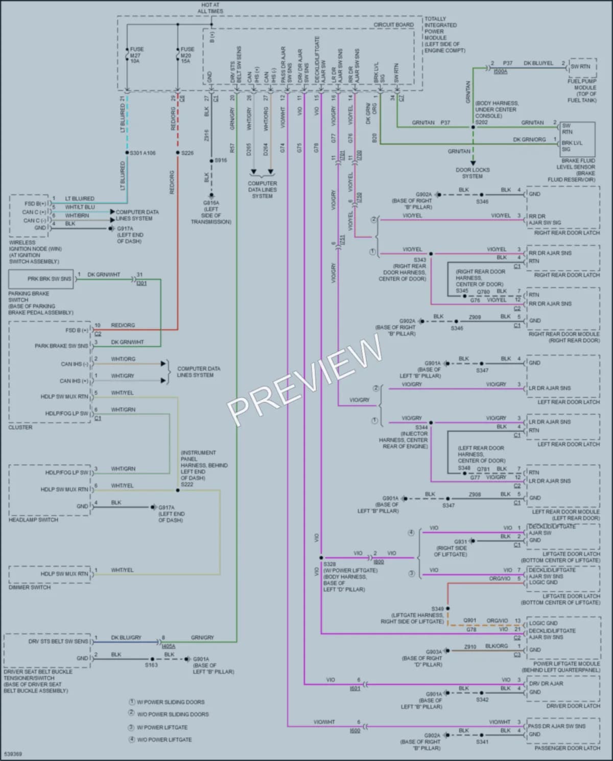 2017 Dodge GrandCaravan Warning Systems wiring diagram preview