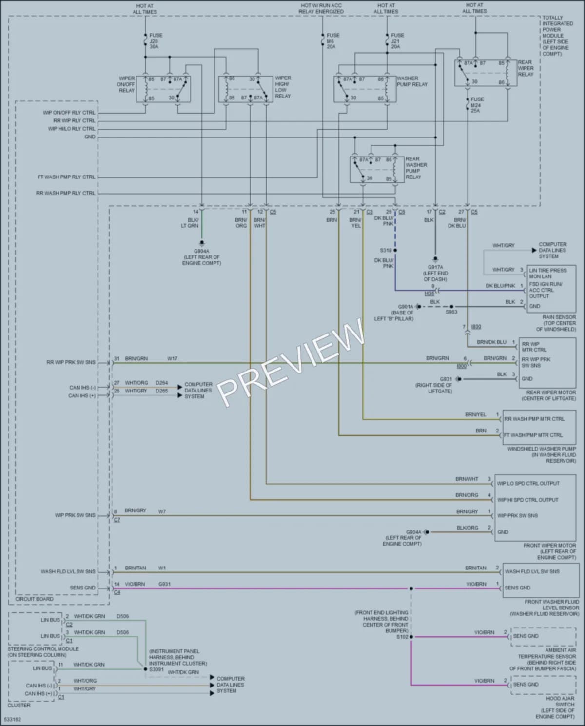 2017 Dodge GrandCaravan Wiper Washer wiring diagram preview
