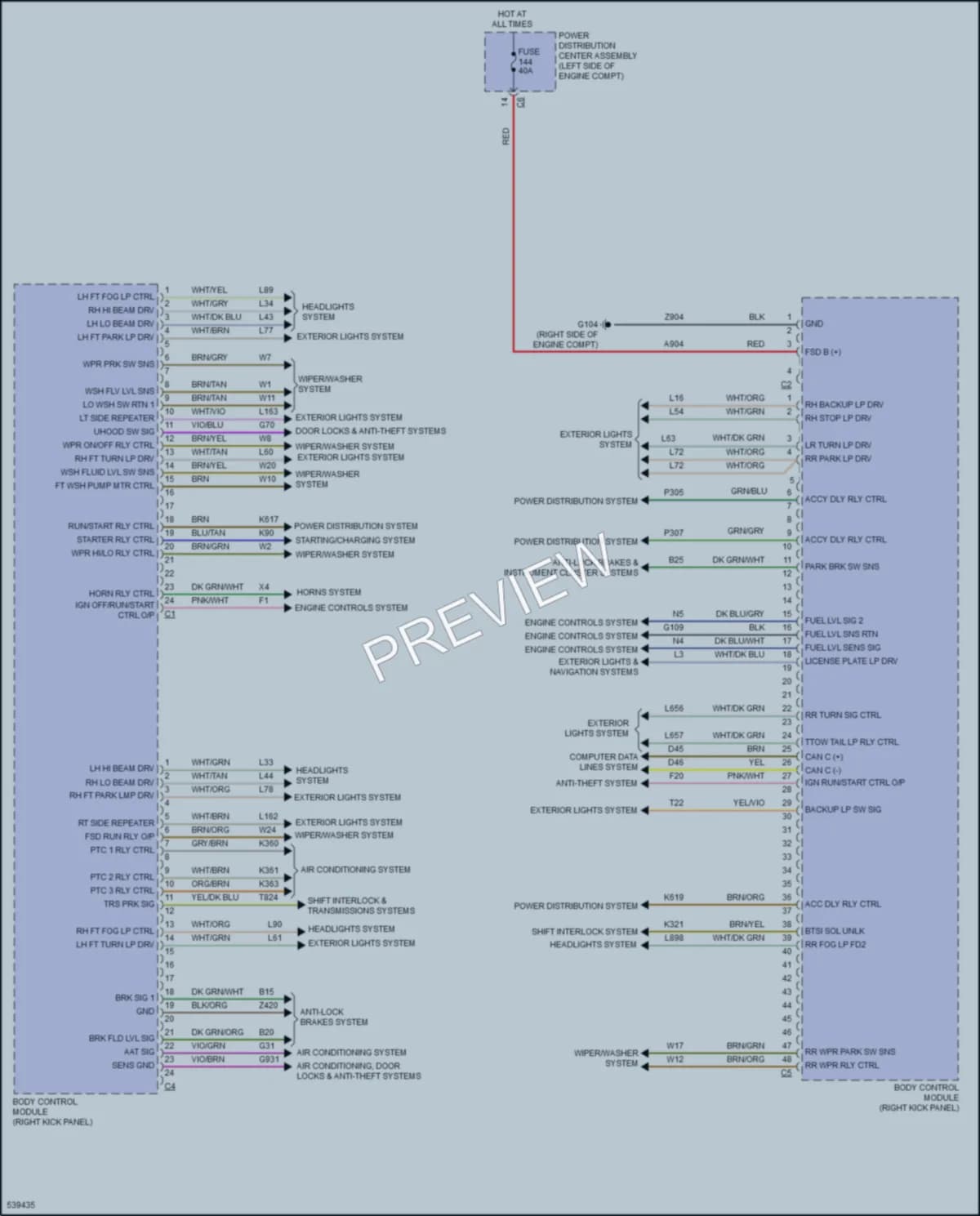 2017 Dodge Journey Body Control Modules wiring diagram preview