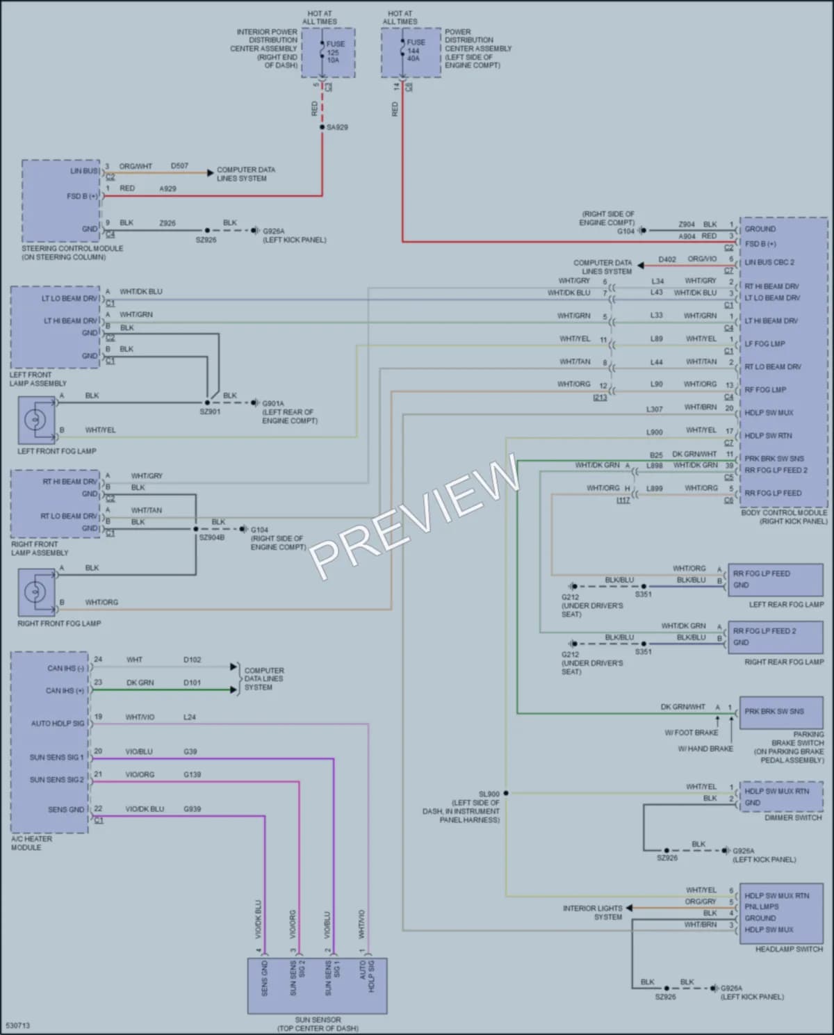 2017 Dodge Journey Headlights wiring diagram preview
