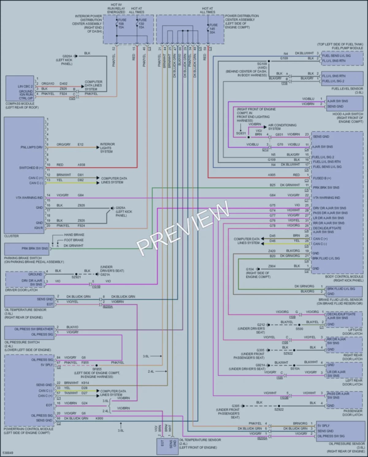 2017 Dodge Journey Instrument Cluster wiring diagram preview