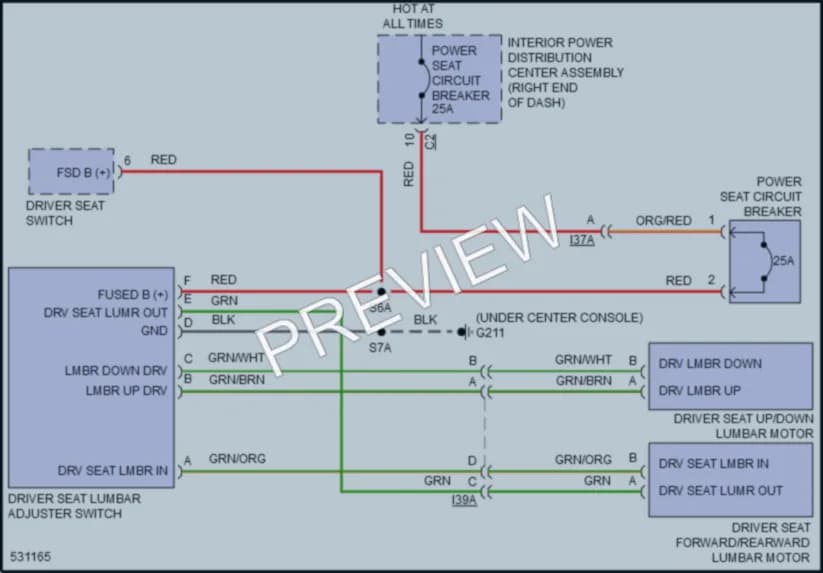 2017 Dodge Journey Power Seats wiring diagram preview