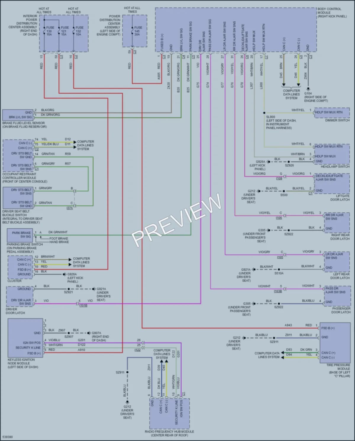 2017 Dodge Journey Warning Systems wiring diagram preview
