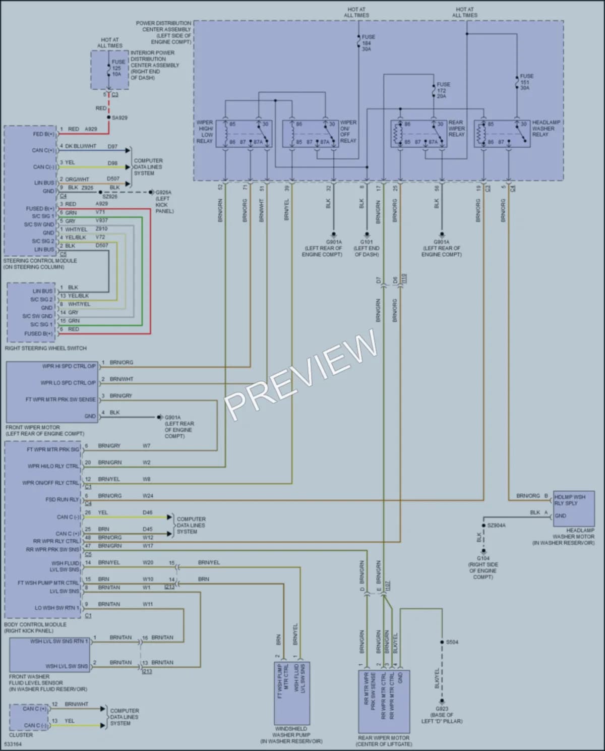 2017 Dodge Journey Wiper Washer wiring diagram preview