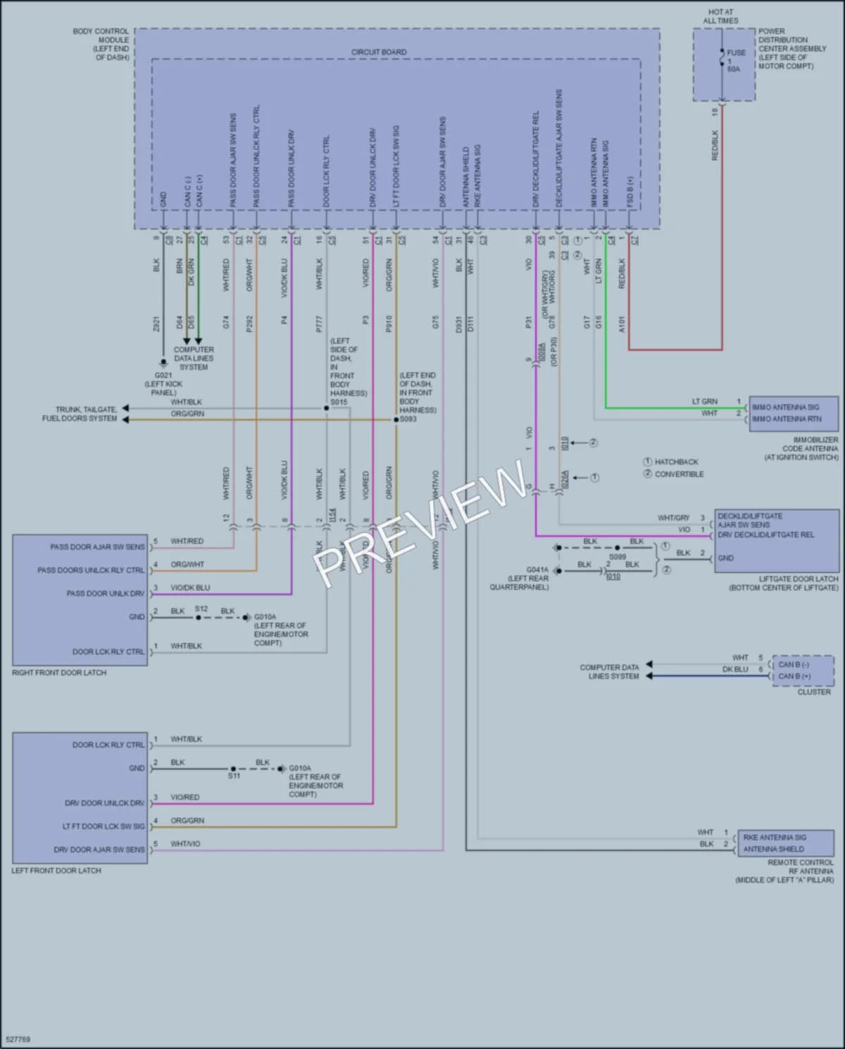 2017 Fiat 500 Anti Theft wiring diagram preview