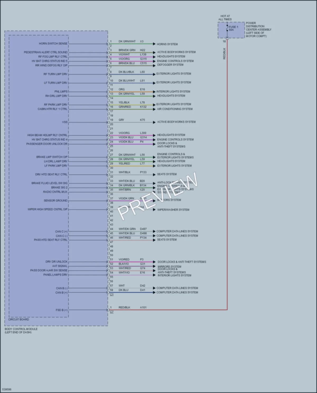 2017 Fiat 500 Body Control Modules wiring diagram preview
