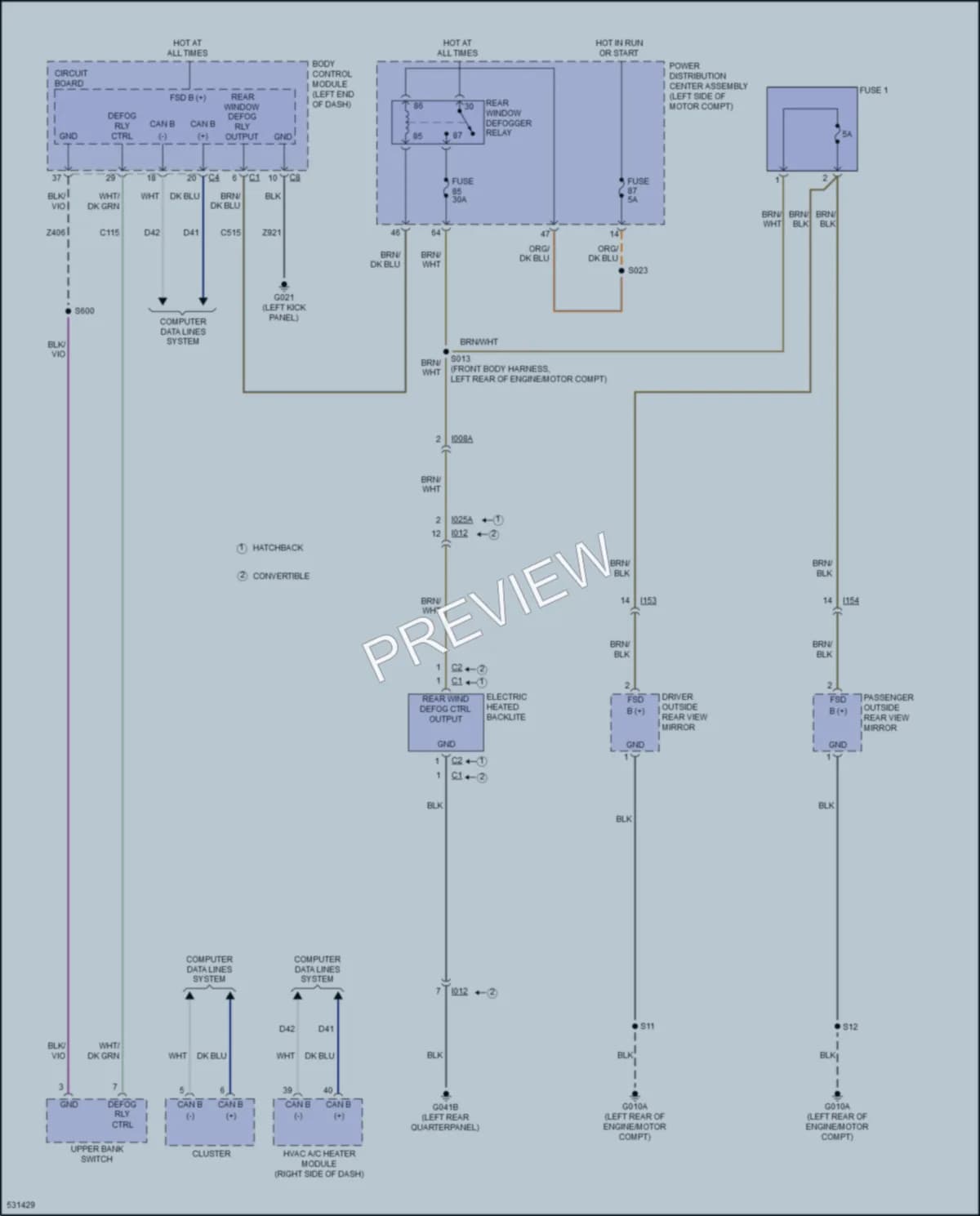 2017 Fiat 500 Defoggers wiring diagram preview