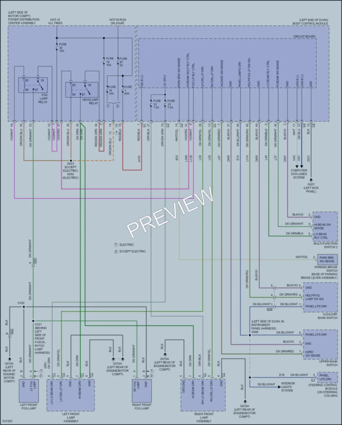 2017 Fiat 500 Headlights wiring diagram preview