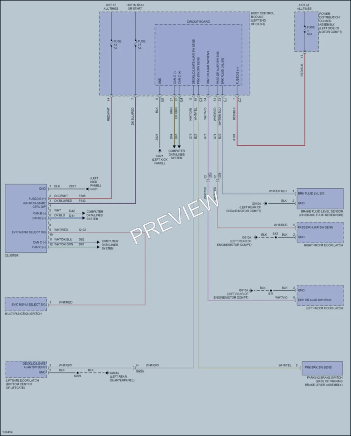 2017 Fiat 500 Instrument Cluster wiring diagram preview
