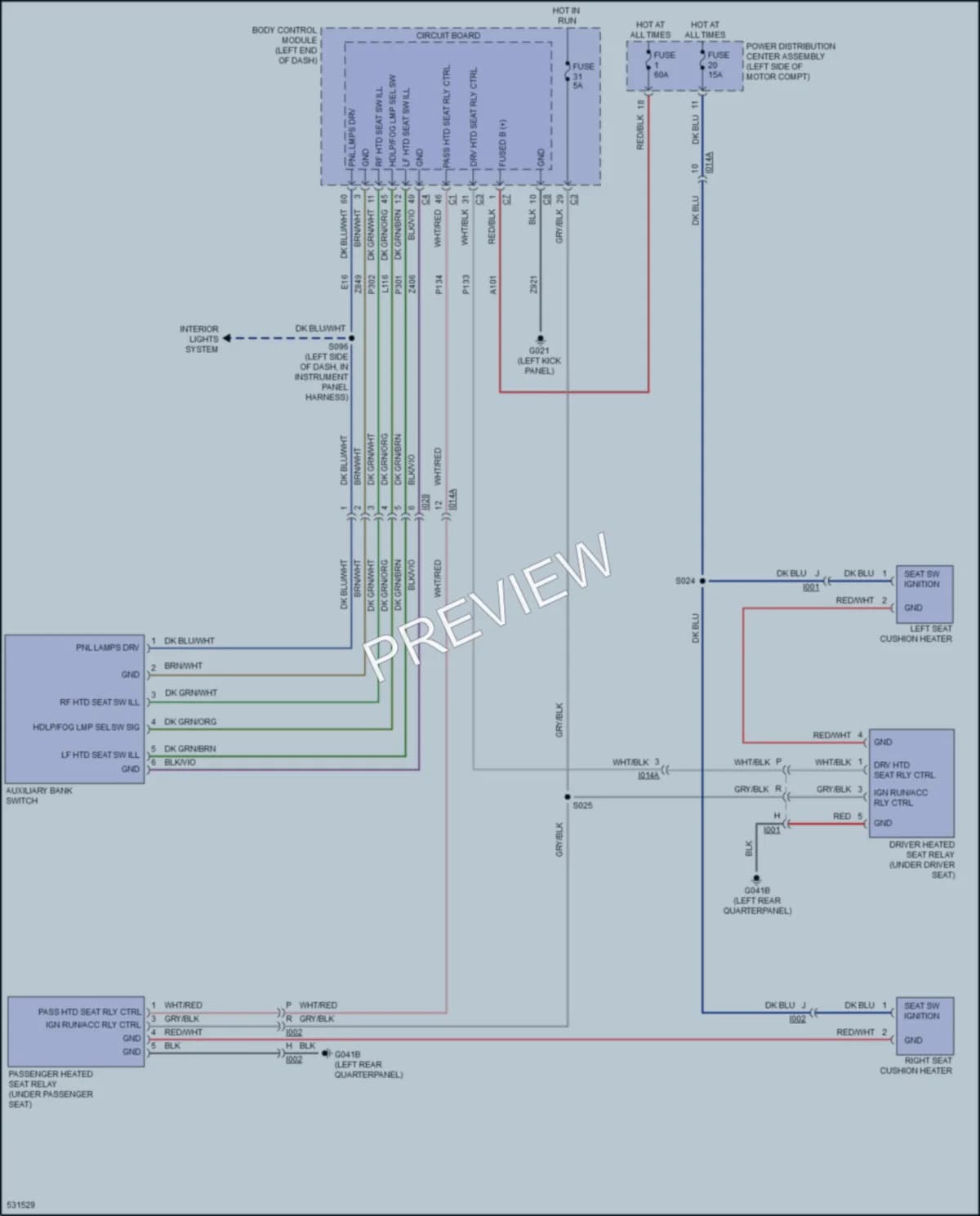 2017 Fiat 500C Power Seats wiring diagram preview