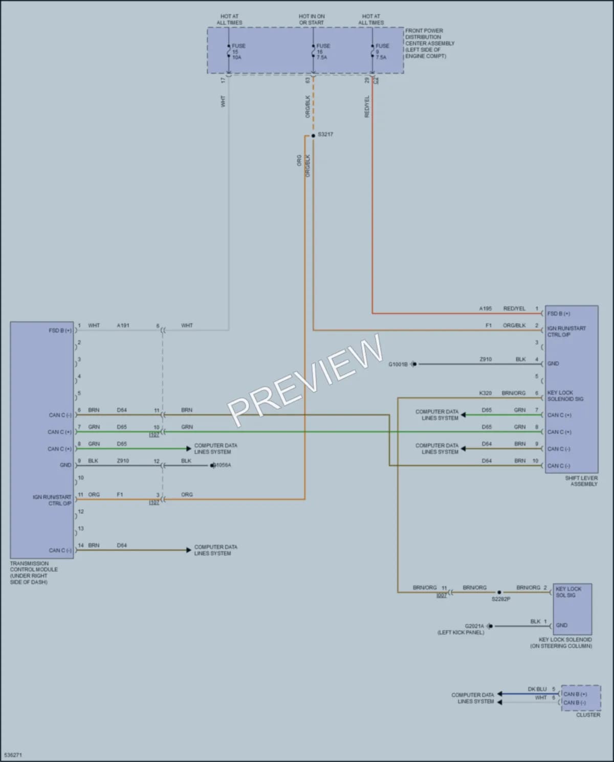 2017 Fiat 500L Transmission wiring diagram preview