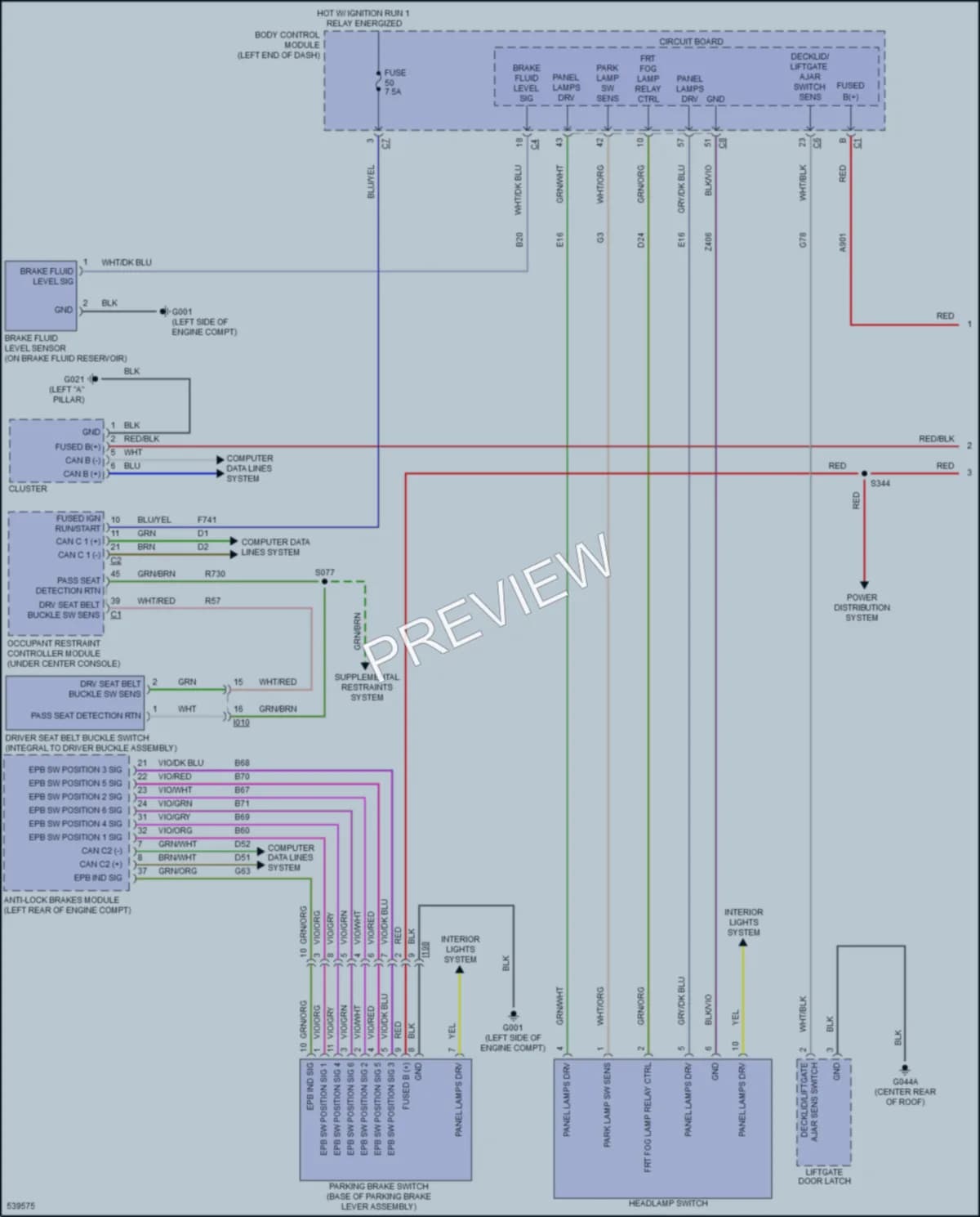 2017 Fiat 500X Warning Systems wiring diagram preview