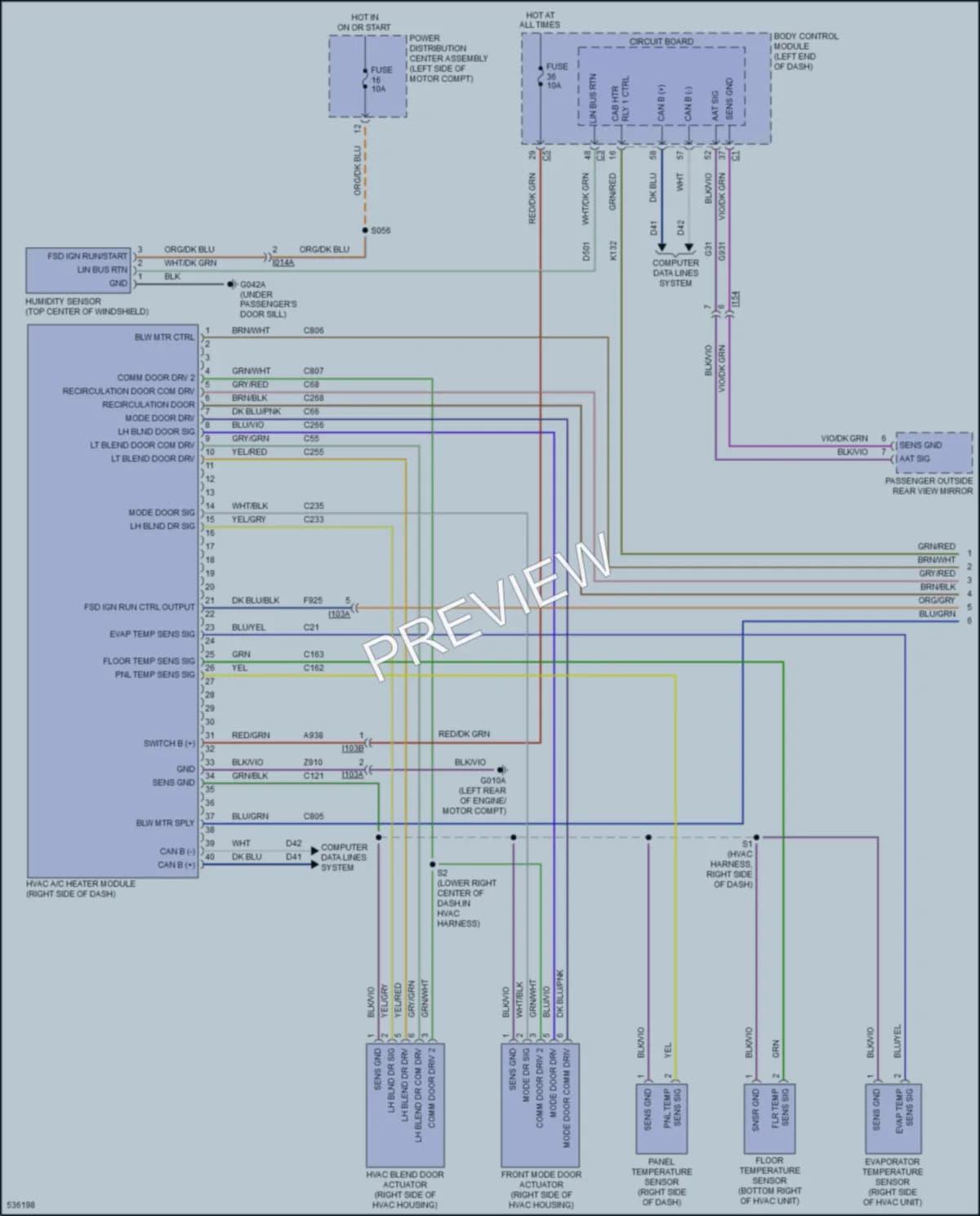 2017 Fiat 500e Air Conditioning wiring diagram preview