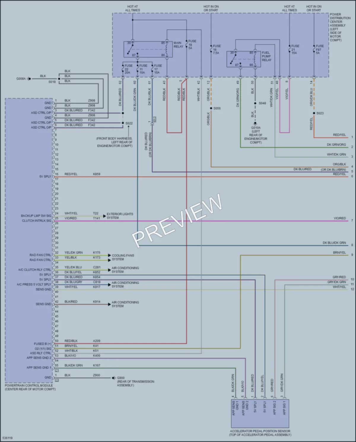 2017 Fiat 500e Engine Performance wiring diagram preview